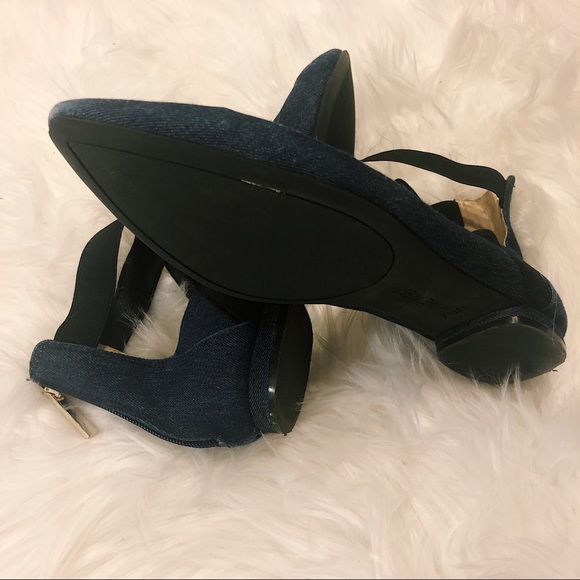 Nine West Denim Flats w/ Black Ankle Strap! - Picture 4 of 4
